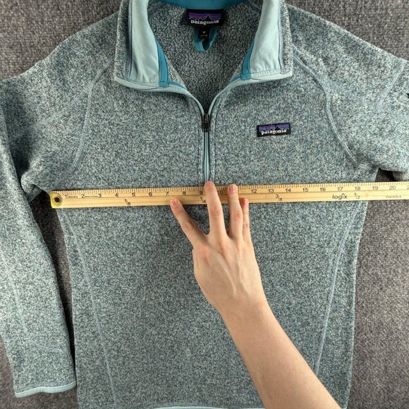 Patagonia Fleece Jacket Women Medium Pullover Blue 1/4 Zip Logo Better Sweater - Picture 7 of 14